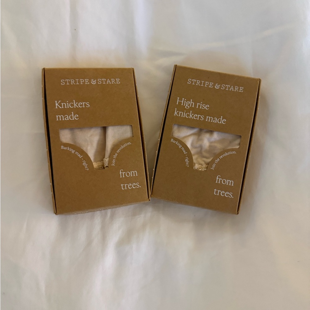 Stripe & Stare Beige Knickers - High Rise